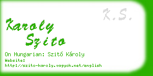 karoly szito business card