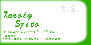 karoly szito business card